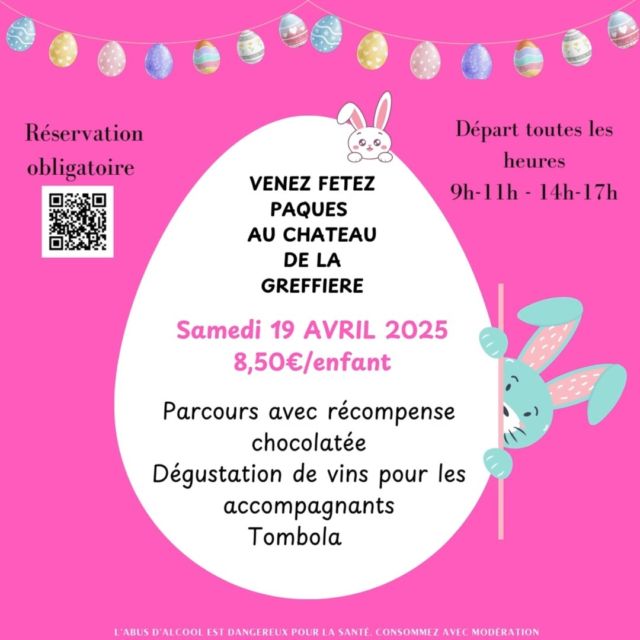 Cette année, nous avons le plaisir d'accueillir à nouveau vos petits chérubins pour une chasse aux œufs de Pâques inoubliable le Samedi 19 Avril ! 🍫
Attention, la chasse aux œufs est ouverte… mais uniquement sur réservation via le lien ci-dessous ! Pas de réservation, pas de chocolat ! 😉"
https://www.billetweb.fr/chasse-aux-oeufs-au-chateau-de-la-greffiere
#Pâques #Chasseauxoeufs #Chocolats #Sudbourgogne #Maconnais #chateaudelagreffiere